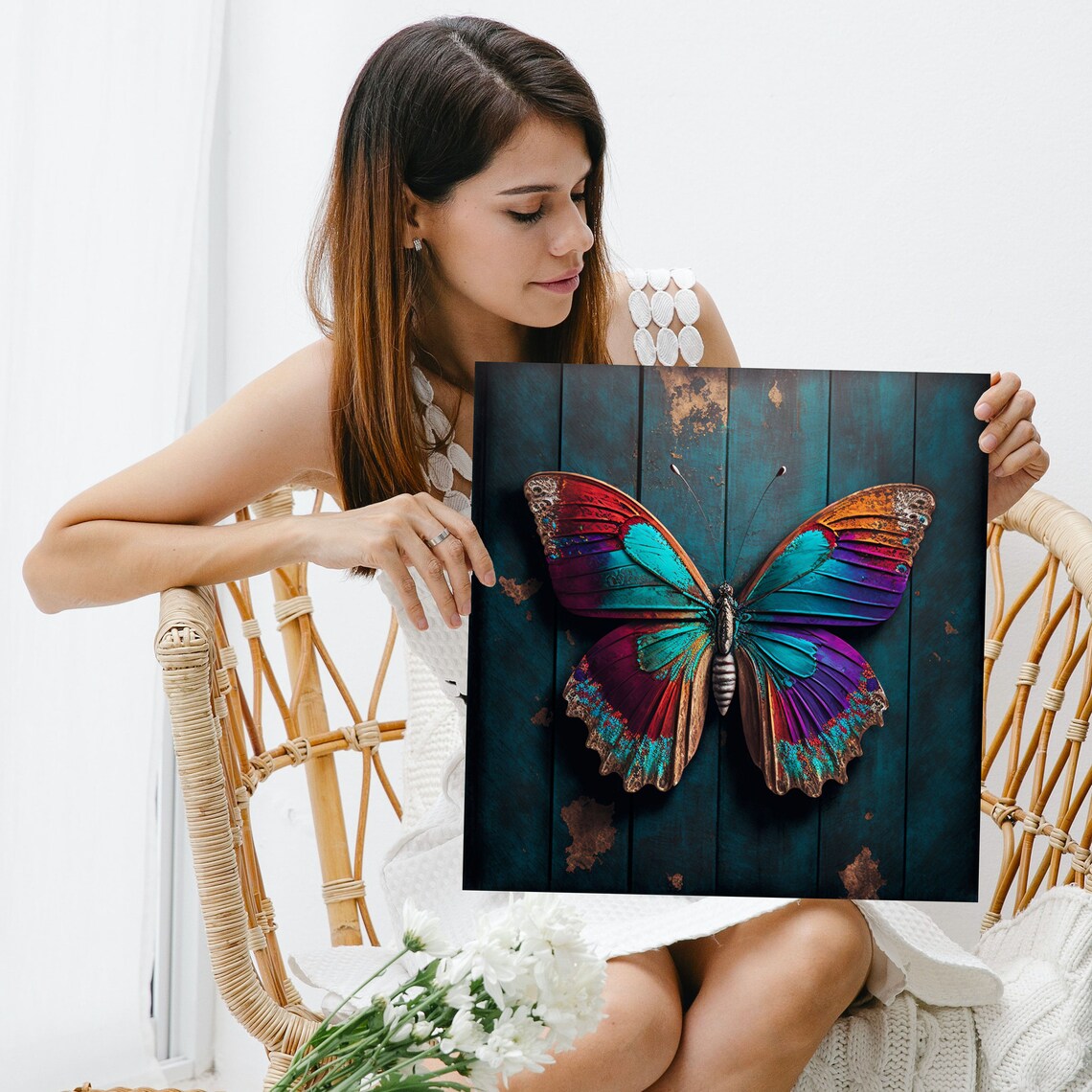 Butterfly Nursery Wall Decor, Abstract Art Print - Image 3