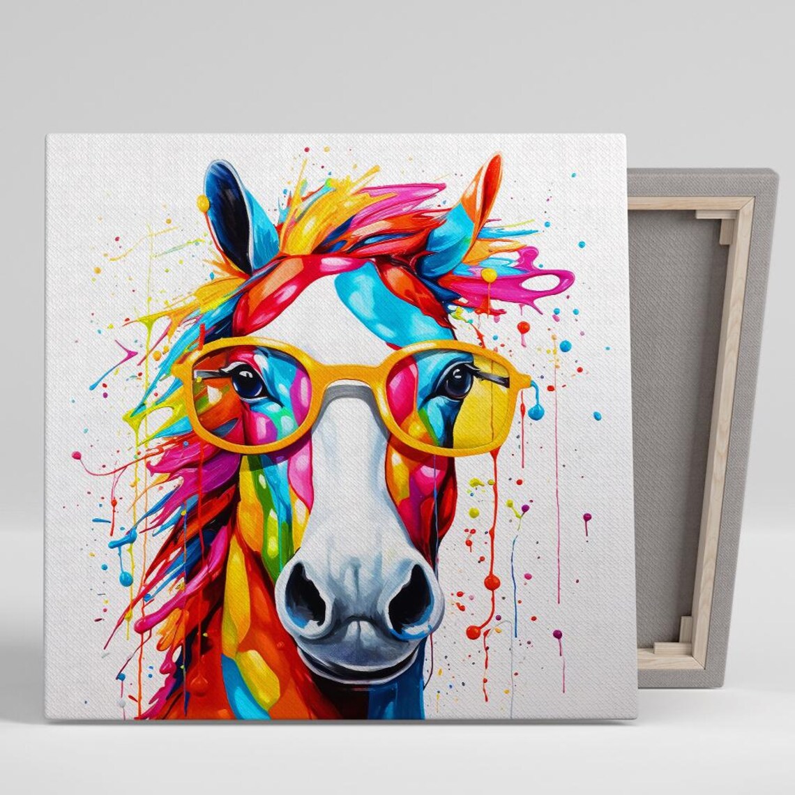 Psychedelic Horse Vision Poster, Pop Whimsical Decor