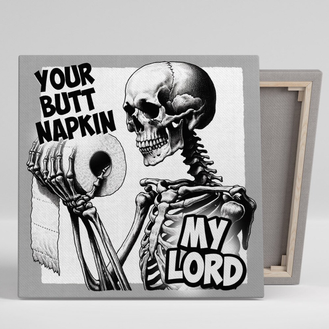 Skull Bathroom Wall Art Print, Spooky Gothic Decor
