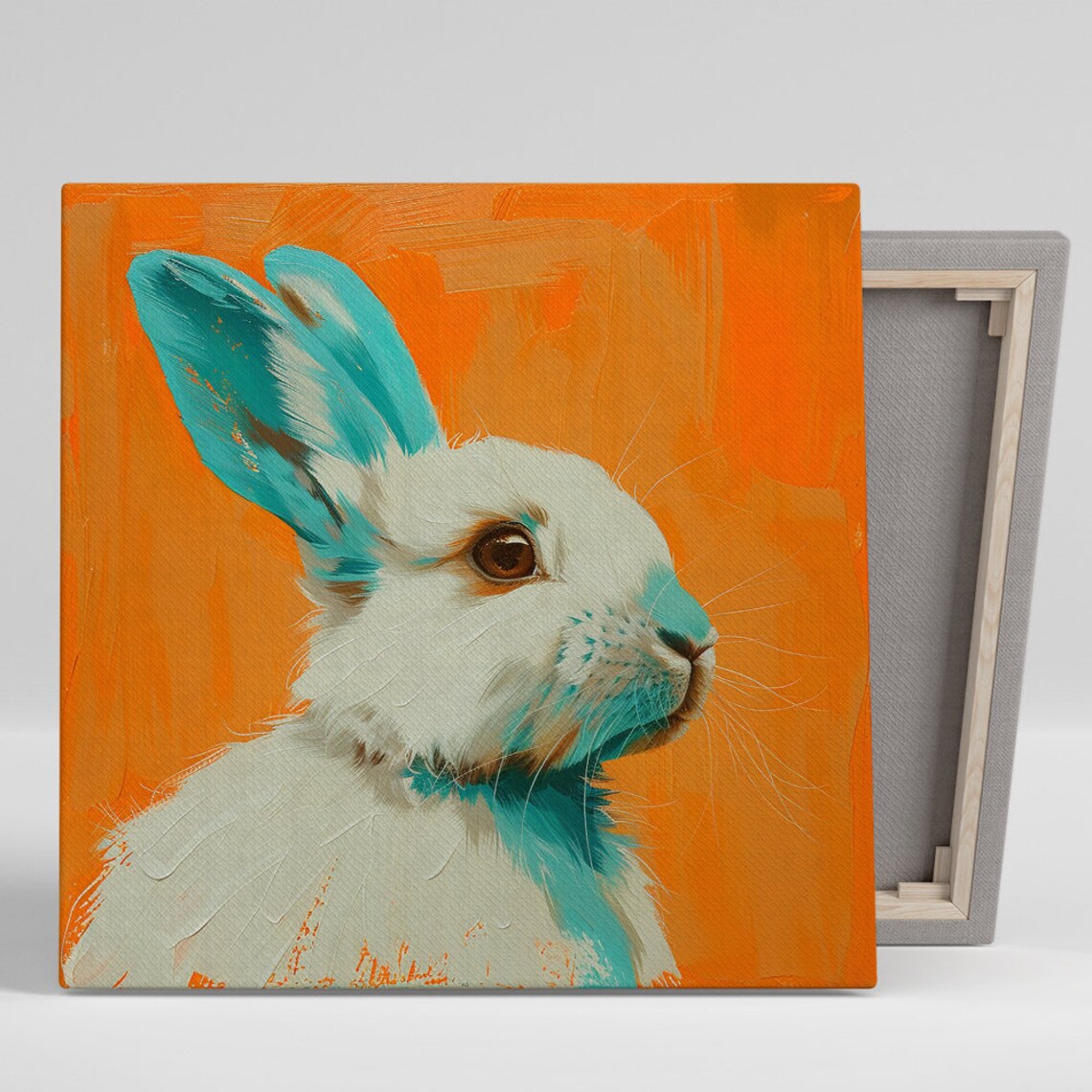 Bunny Art Print, Contemporary Animal Decor for Kids