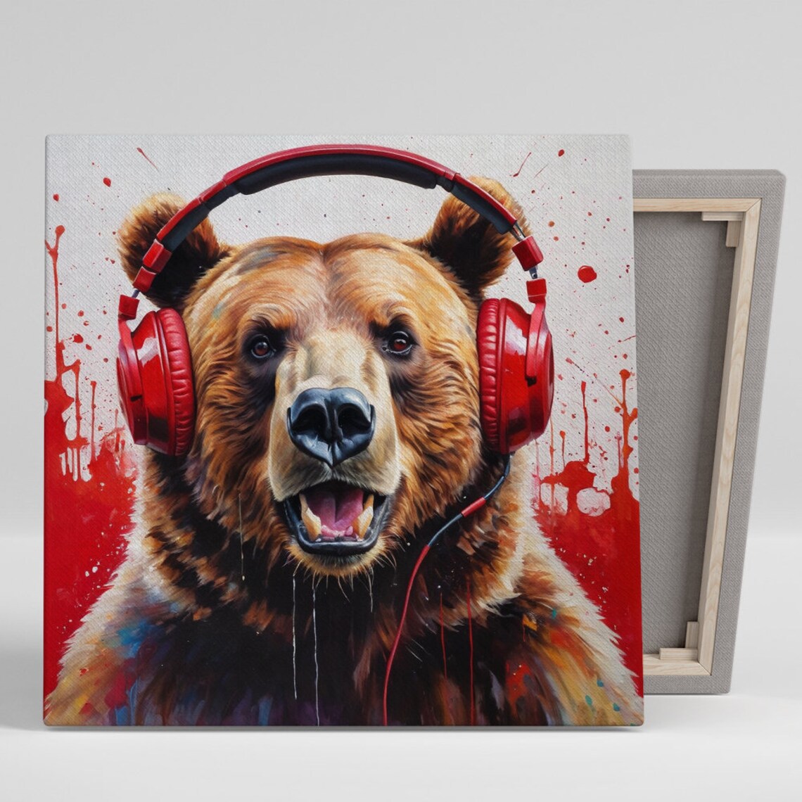 Beats And Bear Pop Art Poster, Modern Room Decor