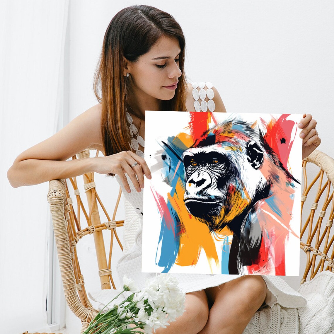 Gorilla Pop Animal Art Print, Contemporary Decor - Image 3