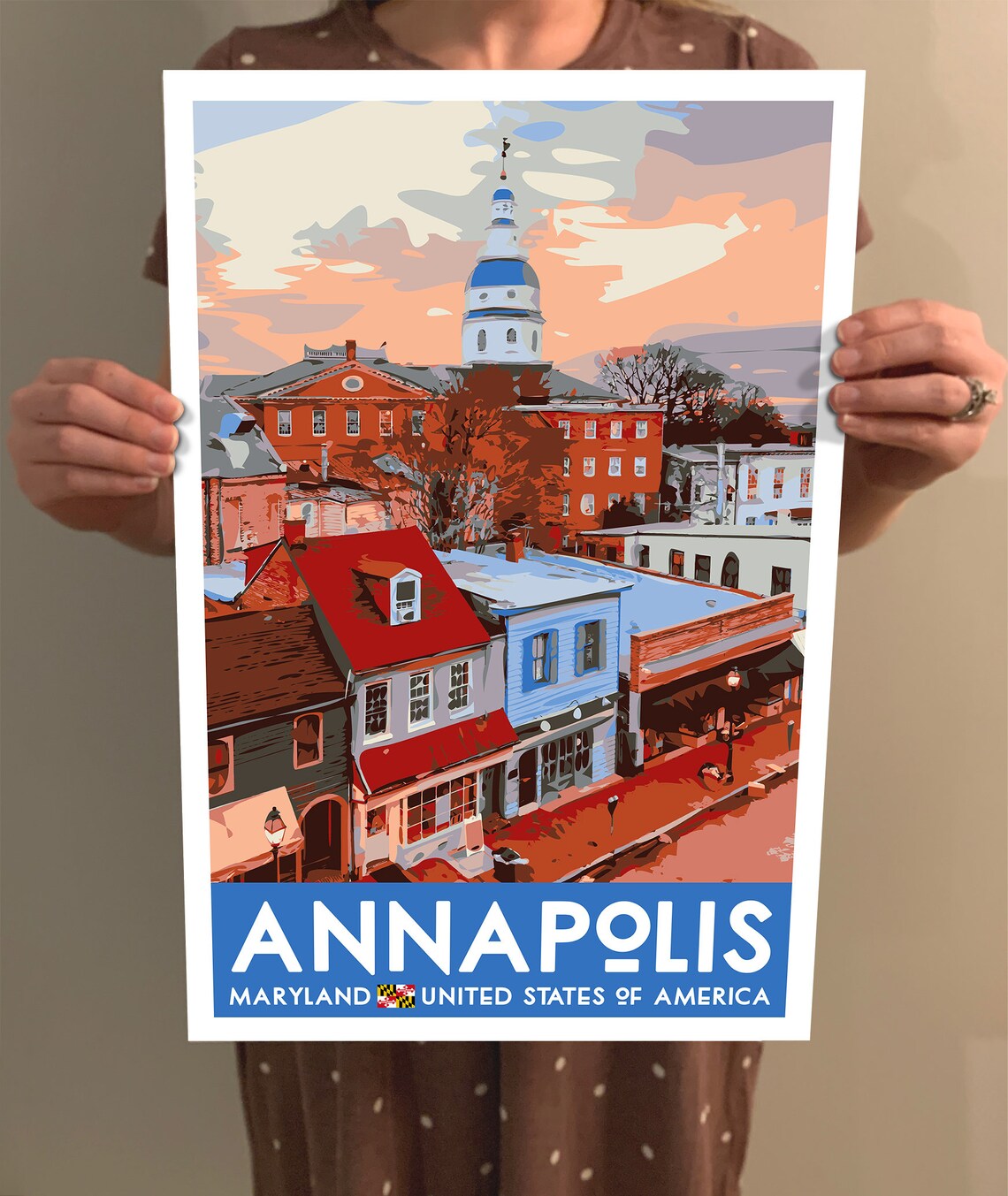 Annapolis Maryland Vintage Style Travel Poster - Image 2