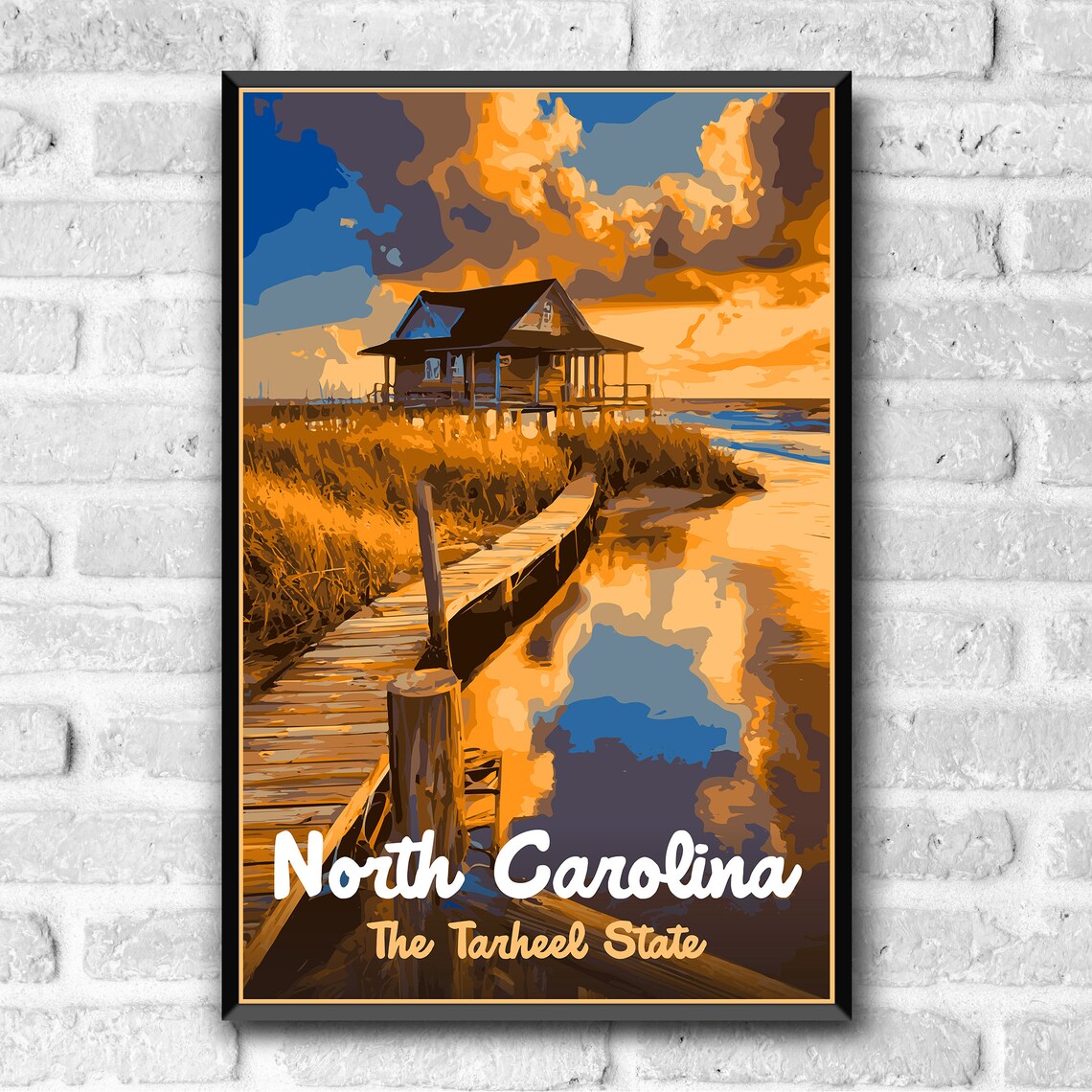 North Carolina The Tar Heel State Vintage Travel Poster - Image 3