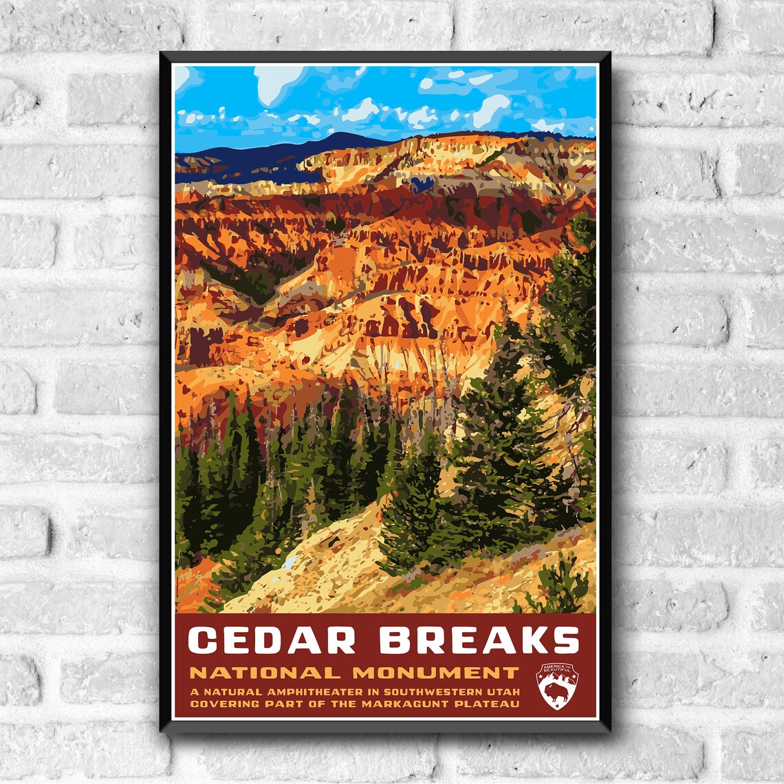 Cedar Breaks National Monument Vintage WPA Travel Poster - Image 3