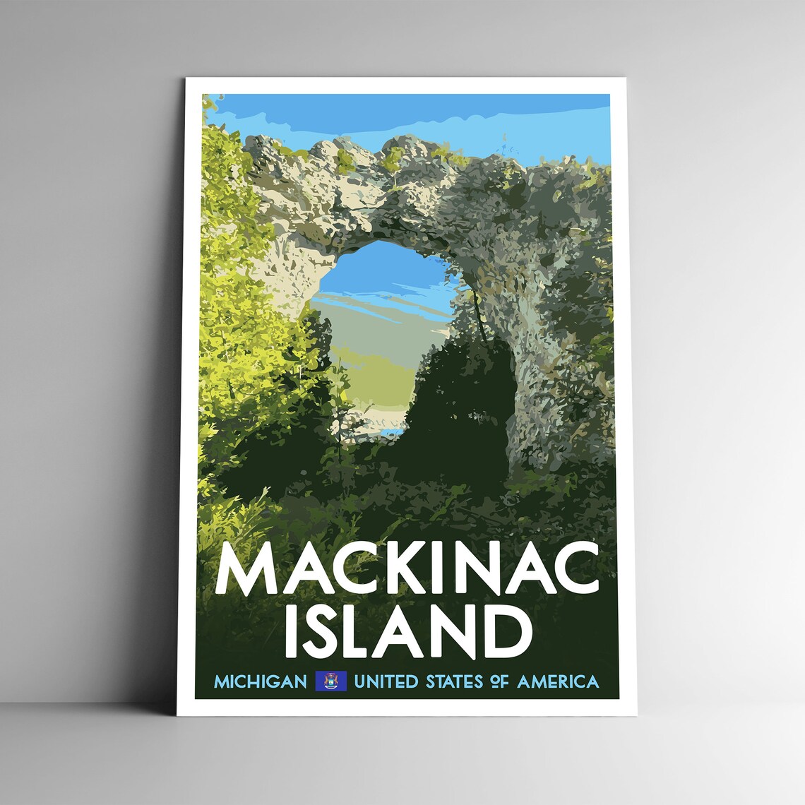 Mackinac Island Vintage Style Travel Poster