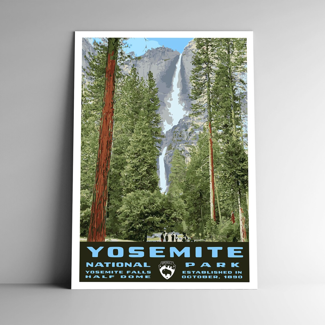 Yosemite National Park Vintage Travel Poster Print