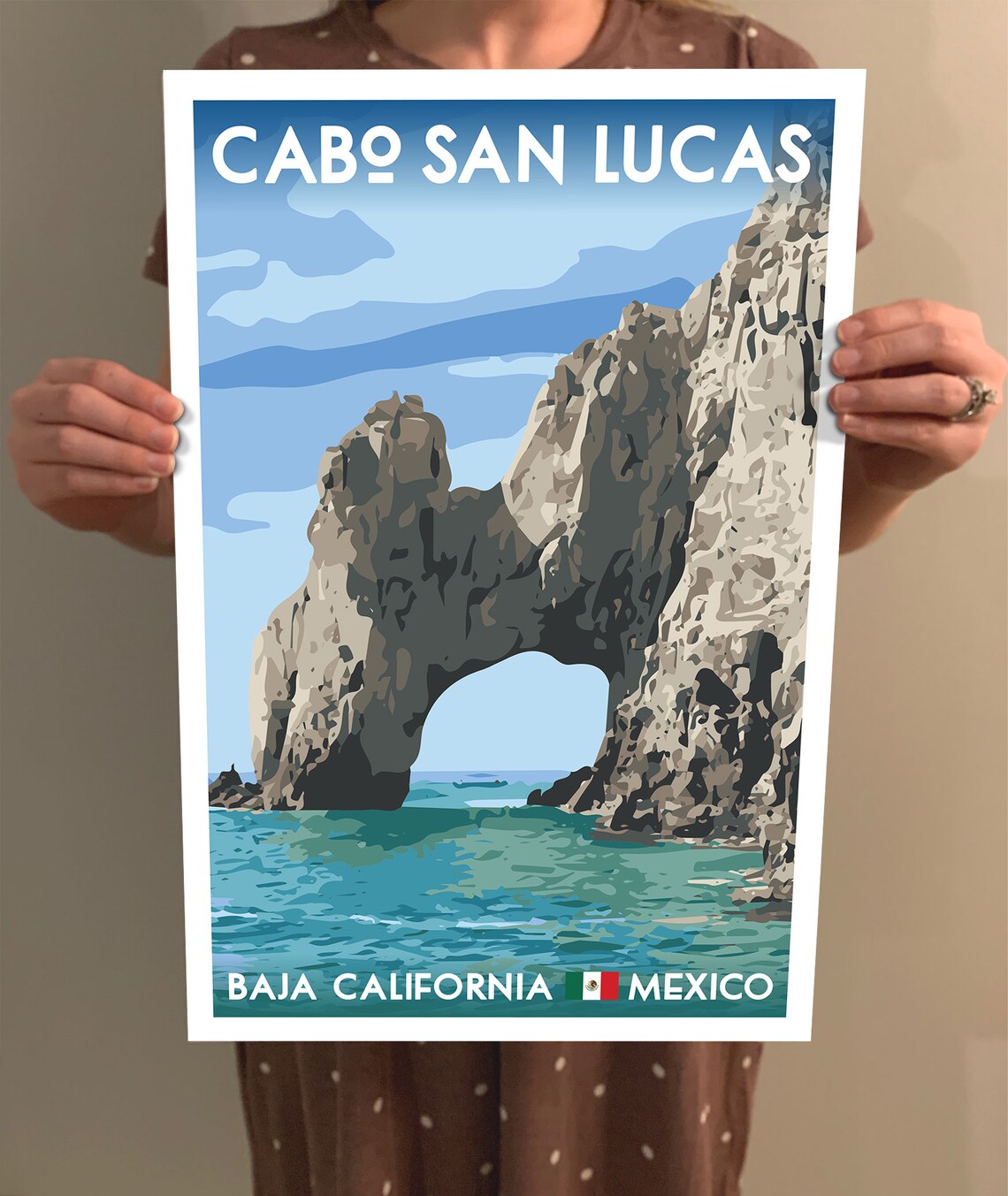 Cabo San Lucas Vintage Style Travel Poster, Baja Mexico - Image 2