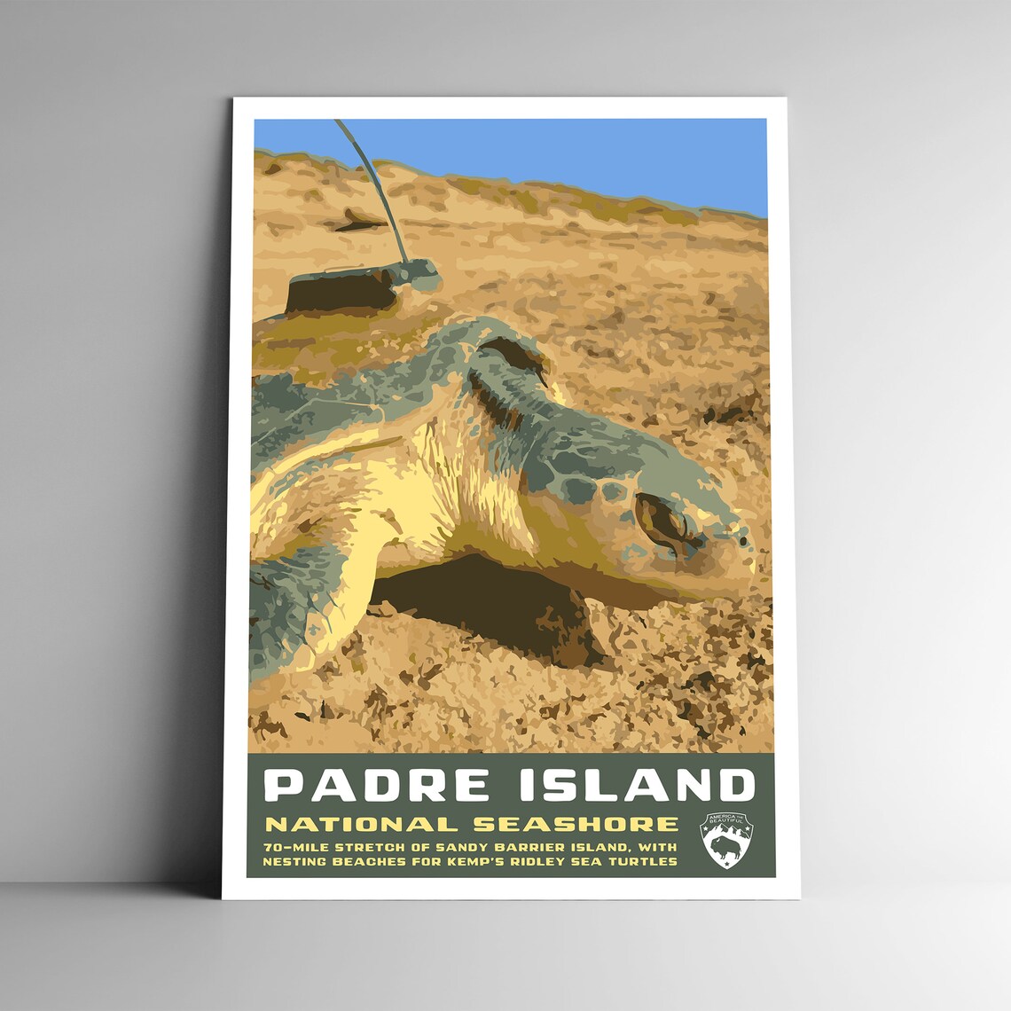 Padre Island National Seashore Vintage Travel Poster