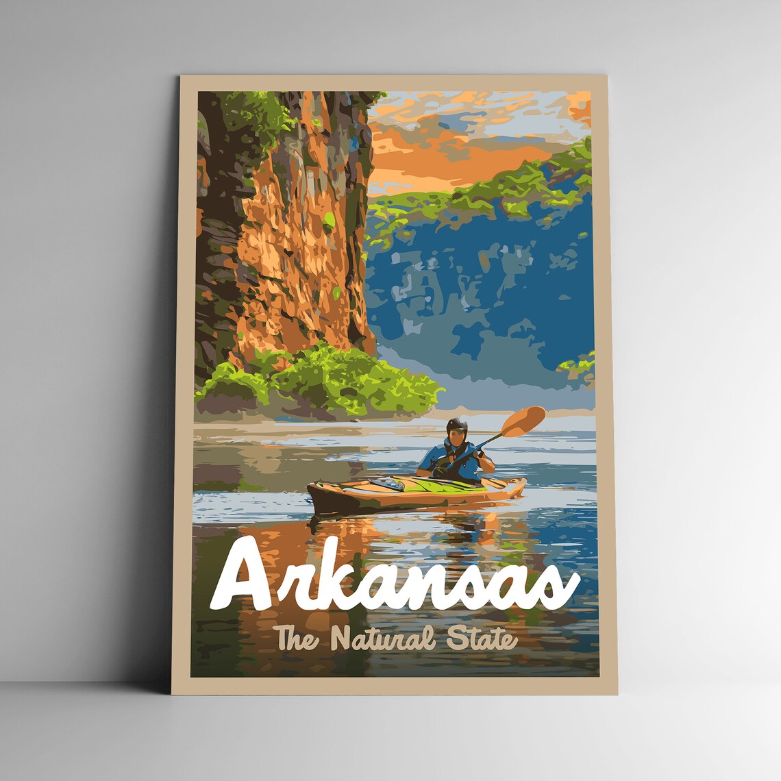 Arkansas The Natural State Vintage Travel Poster