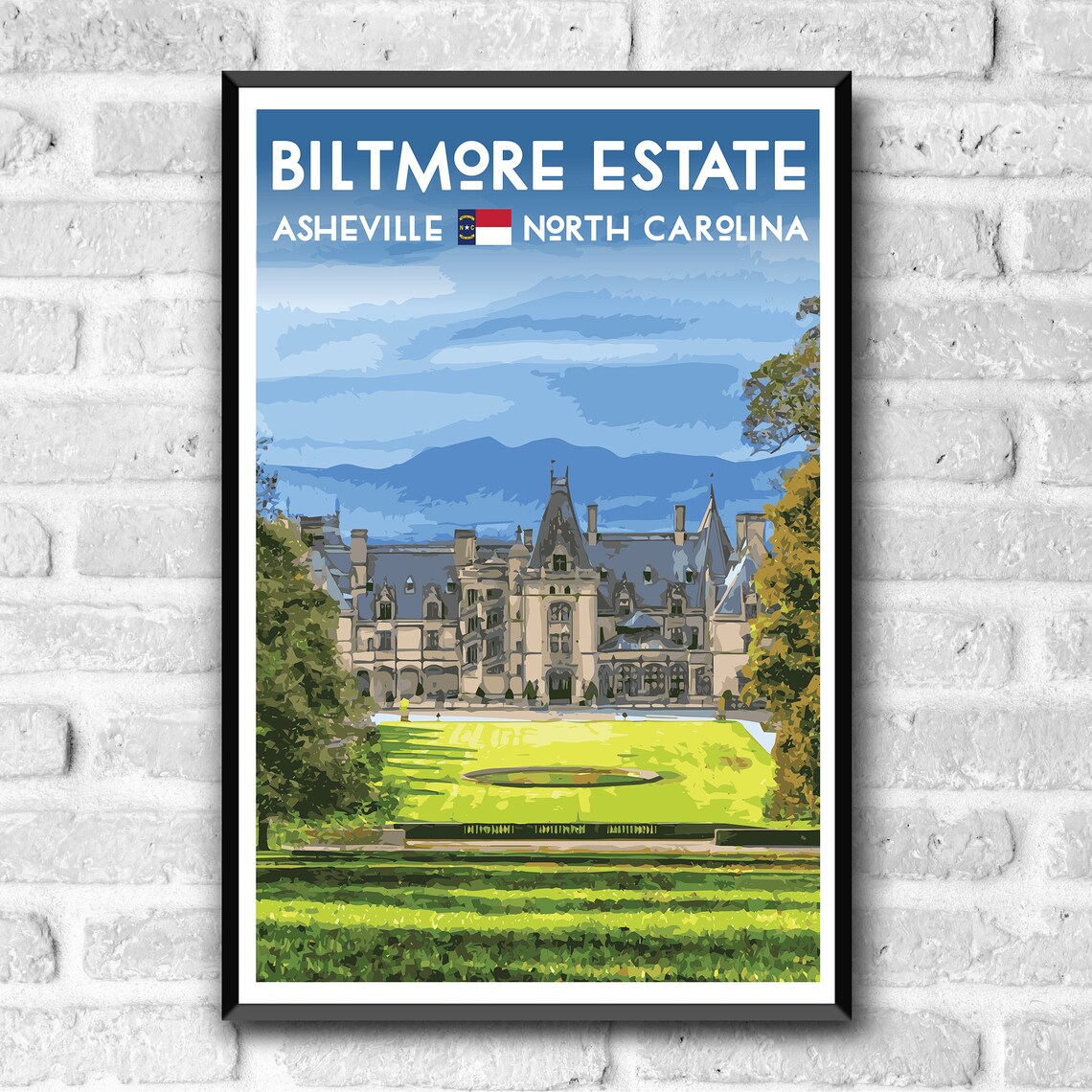Biltmore Estate Asheville NC Vintage Travel Poster - Image 3