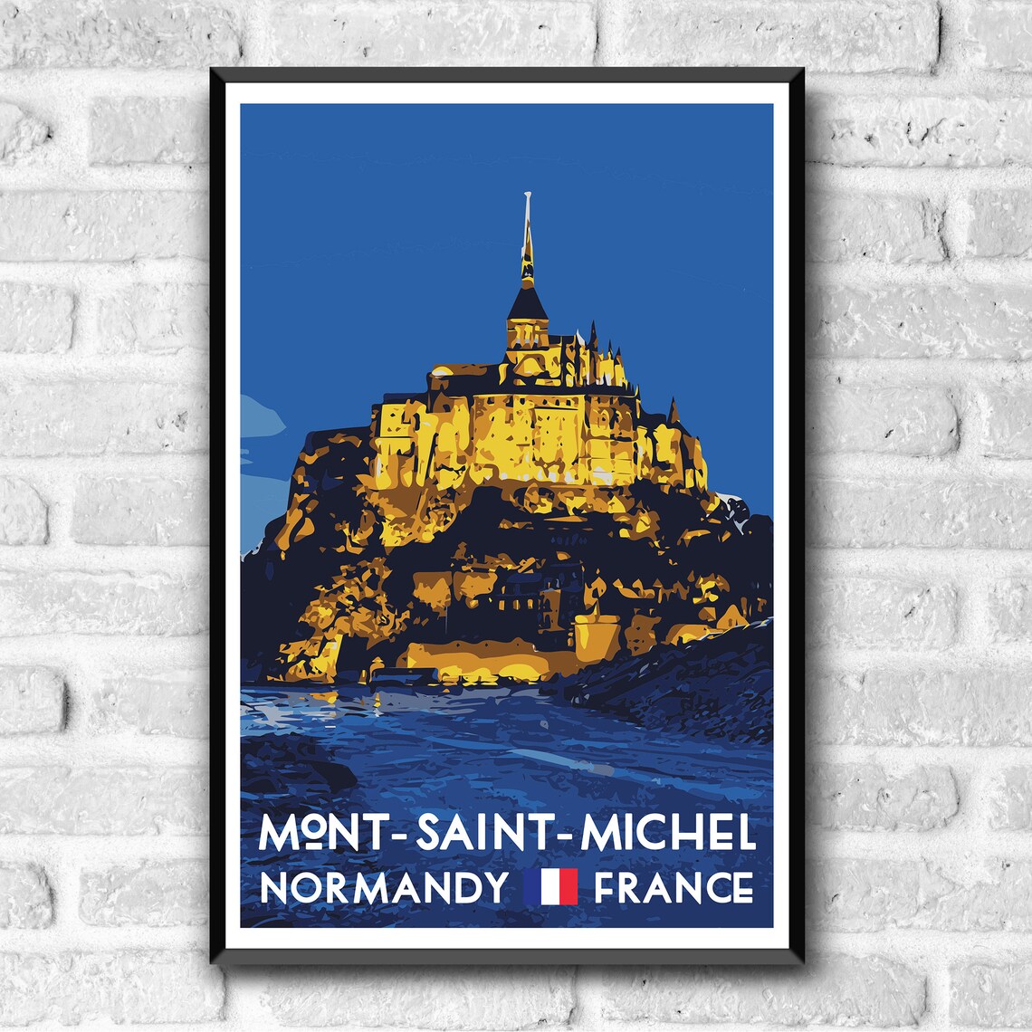 Mont Saint Michel Vintage Travel Poster, Normandy France - Image 3