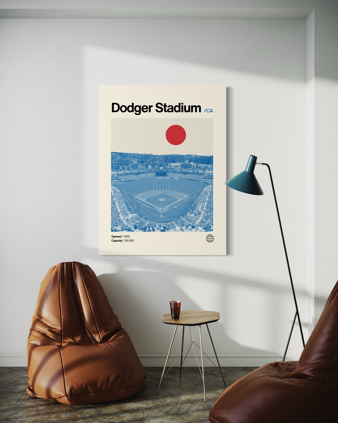Dodger Stadium Minimalist Baseball Art Print - Image 3