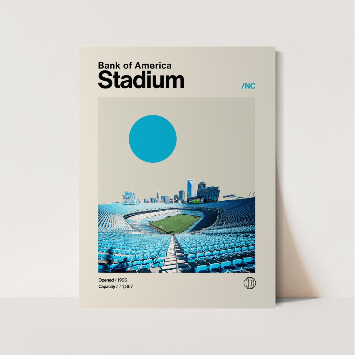 Bank of America Stadium Carolina Panthers NFL Home Minimalist Poster