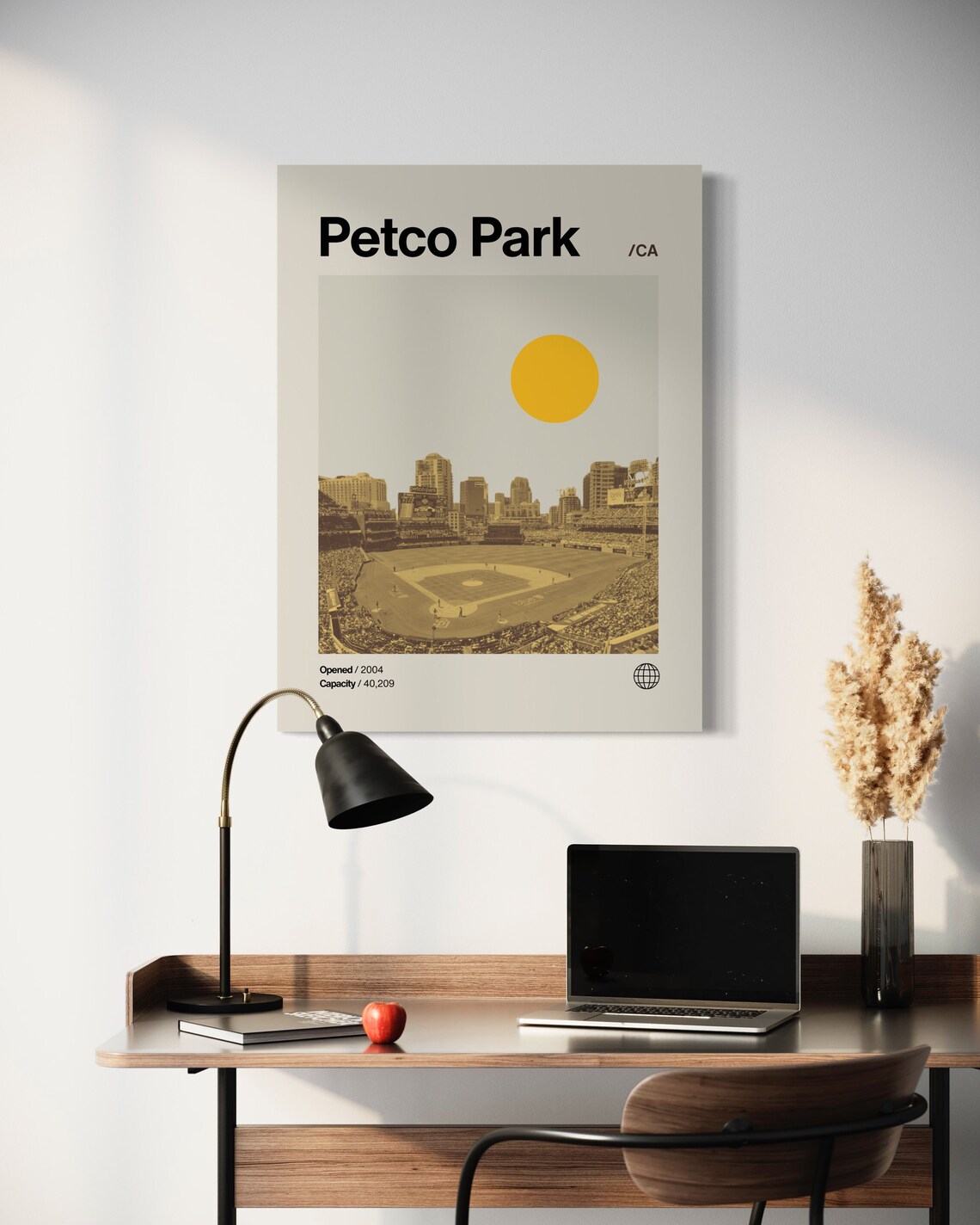 Petco Park Minimalist Mid-Century Baseball Poster - Image 3