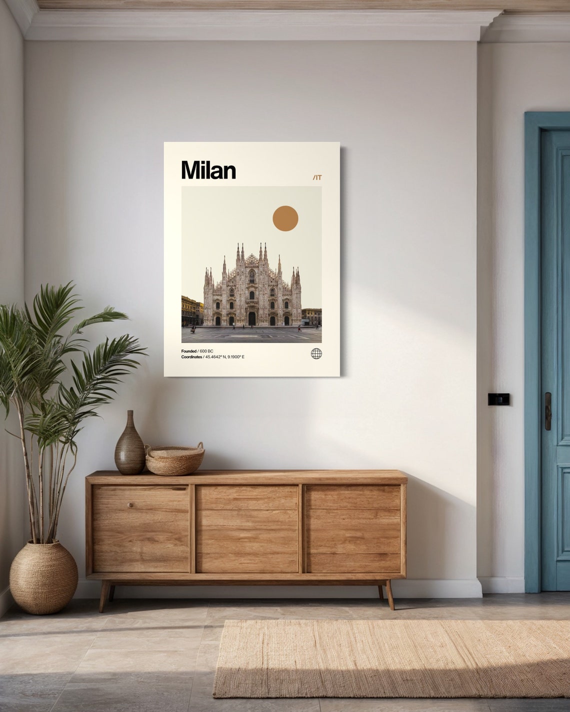 Milan Poster Minimalist Helvetica Mid Century Modern Milan Travel Print Milan Wall Art Milan Italy Art Italy Art Bundle Italy Print - Image 3