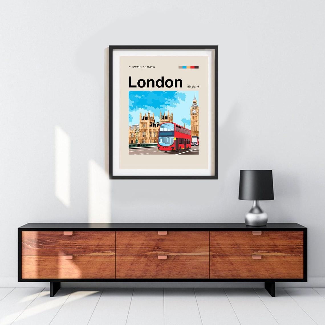 London Poster London Wall Art London England Art London England Wall Art London Big Ben Art Big Ben Print London Print Helvitica - Image 3