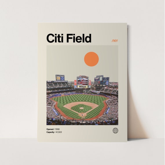 Citi Field Minimalist Mid-Century Baseball Art Print