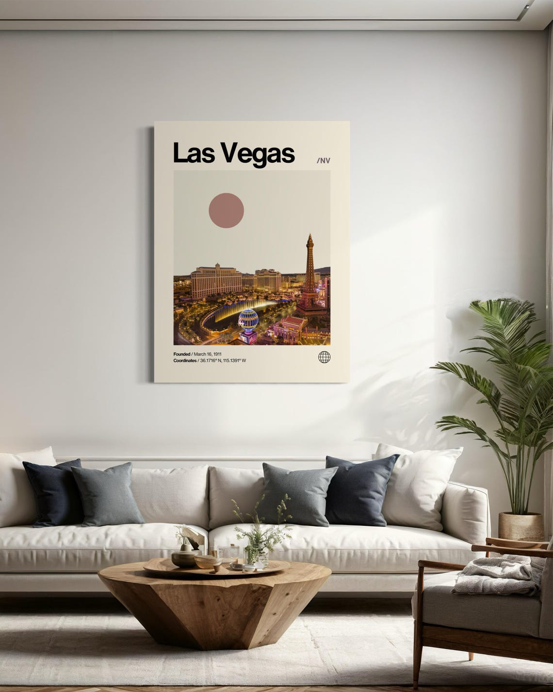 Las Vegas Poster Minimalist Helvetica Mid Century Modern Las Vegas Travel Print Las Vegas Wall Art Las Vegas Nevada Print Vegas Print - Image 2