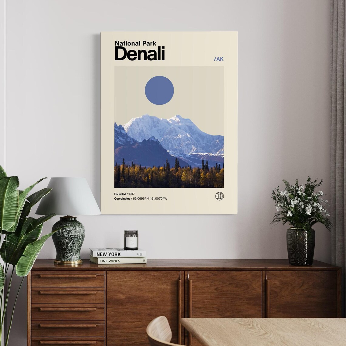 Denali National Park Alaska Snow Peak Mountain Photo Travel Poster - Image 2