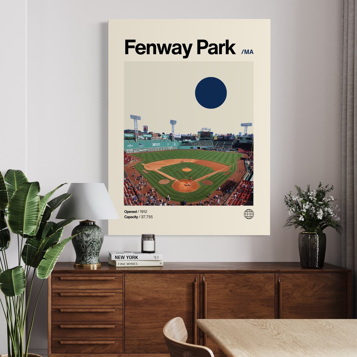 Fenway Park Minimalist Mid-Century Poster - Image 3