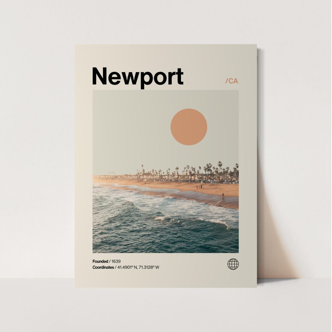 Newport Poster Minimalist Helvetica Mid Century Modern Newport Travel Print Newport Wall Art Newport California Print Newport Beach