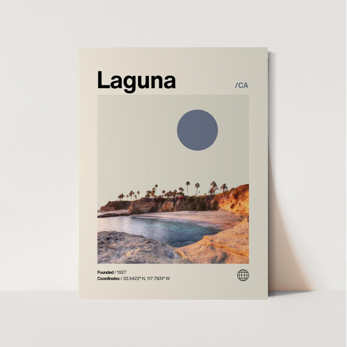 Laguna Poster Minimalist Helvetica Mid Century Modern Laguna Travel Print Laguna Wall Art Laguna Beach Print Laguna California Art
