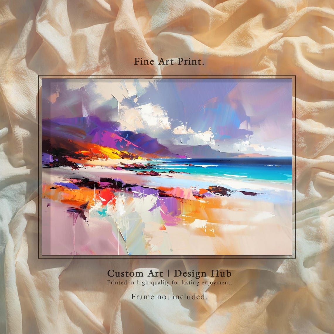 Turquoise Coast Abstract Impressionist Seascape Colorful Art Print