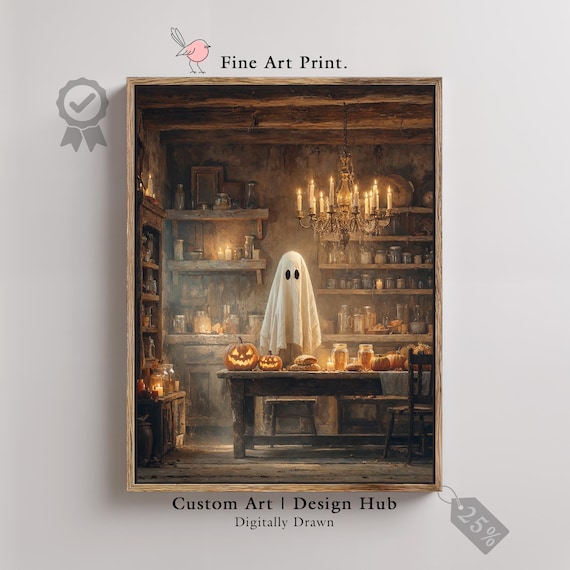 Haunted Kitchen Art Print Gothic Halloween Home Decor