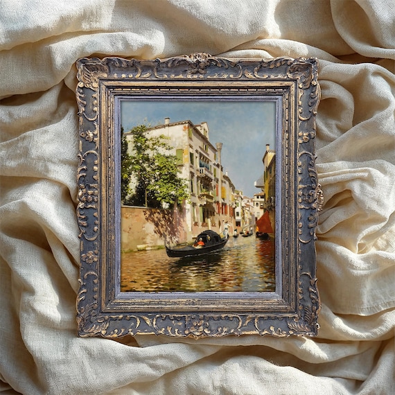 Venice Gondola Vintage Art Print, Italian Canal Poster