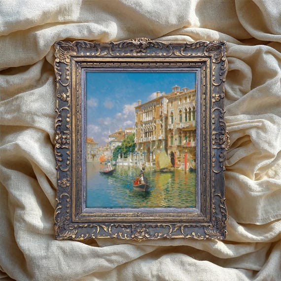 Venice Canal Vintage Art Print, Italian Cityscape