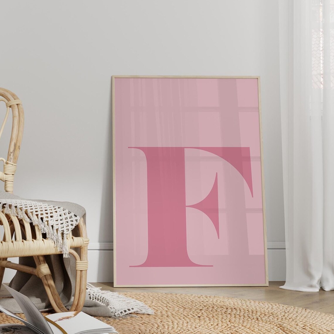 Letter F Poster, Alphabet Art for Nursery