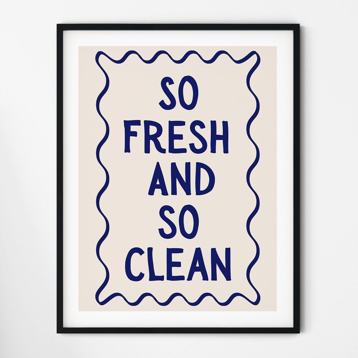 So Fresh And So Clean Art Print Typography Bathroom Poster Preppy Bathroom Print Shower Decor Bathroom Poster Retro Wall Art - Image 4