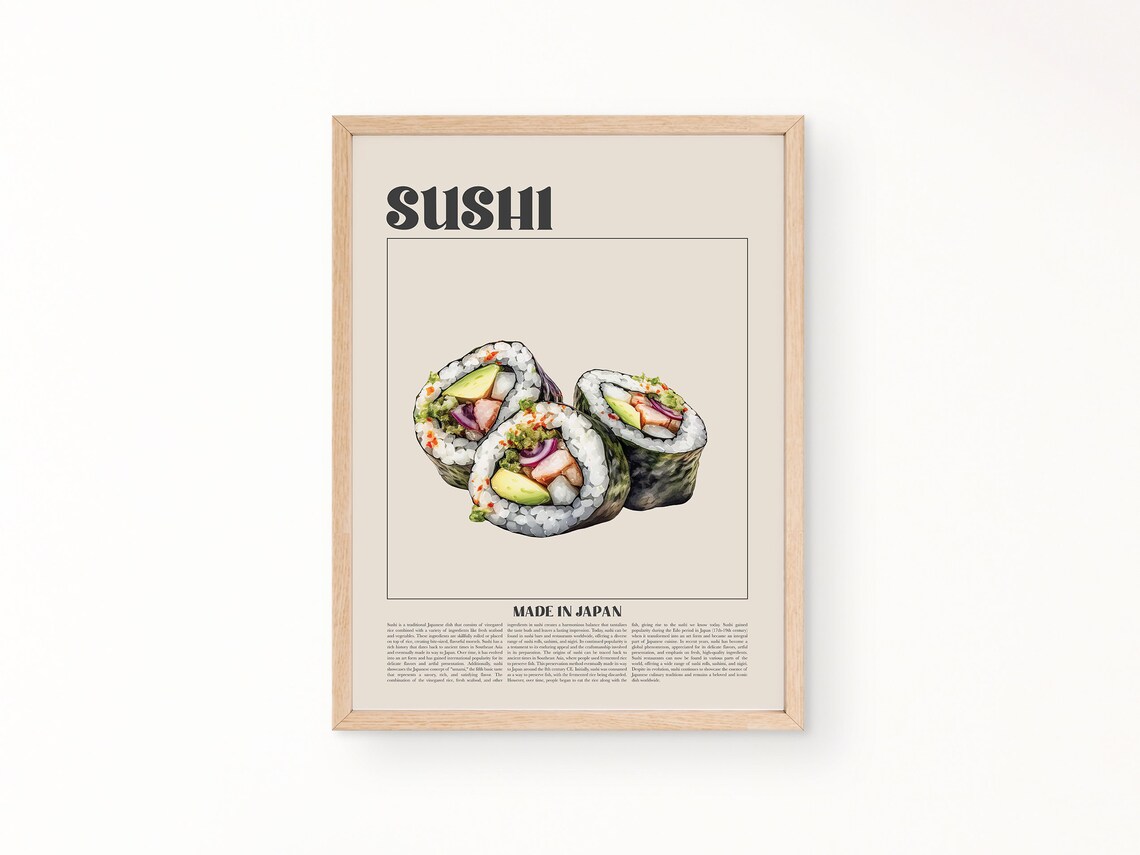 Retro Sushi Vintage Japanese Art, Poster Print - Image 4