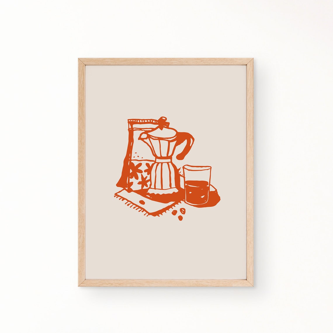 Vintage Coffee Pot And Cup Kitchen Wall Art - Image 2