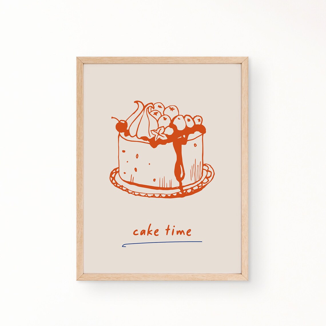 Cake Dessert, Modern Style Kitchen Decor Poster - Image 2