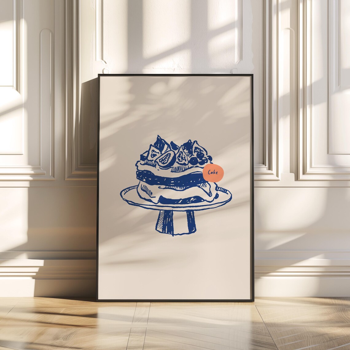 Bakery Cake Dessert Art Print, Kitchen Wall Decor