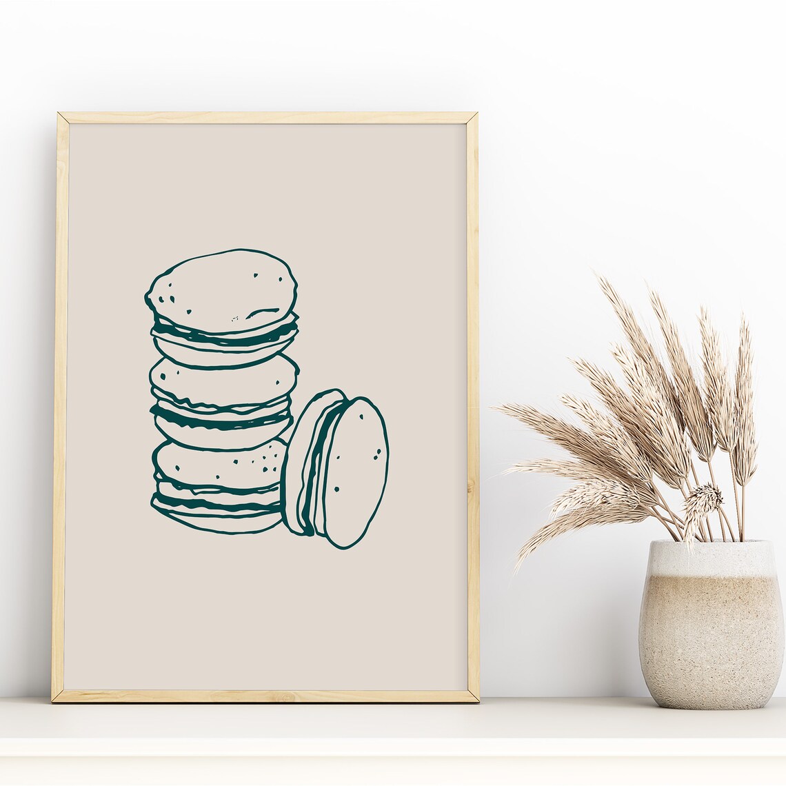 Macaron Dessert Poster, Modern Kitchen Wall Art - Image 2