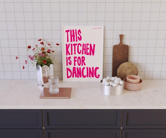 This Kitchen Is For Dancing Halloween Retro Poster
