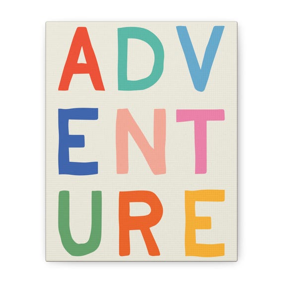 Canvas Art Adventure Wall Decor Wanderlust Hanging Travel Poster Inspirational Print Nursery For Kids Room
