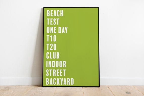 Wall Art For Game Room Poster Cricket Fan Sport Test Living Retro Backyard