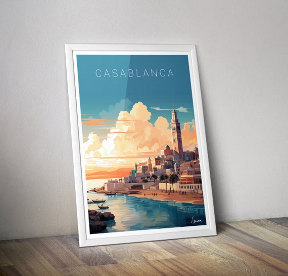 Poster Casablanca Morocco I Hassanii Mosque