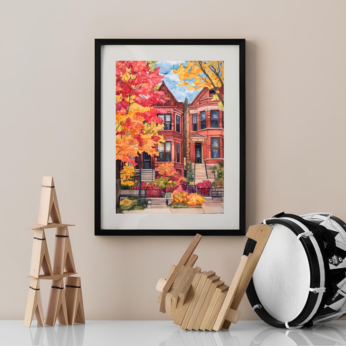 Brooklyn Illustration Art Print, Autumn New York - Image 2
