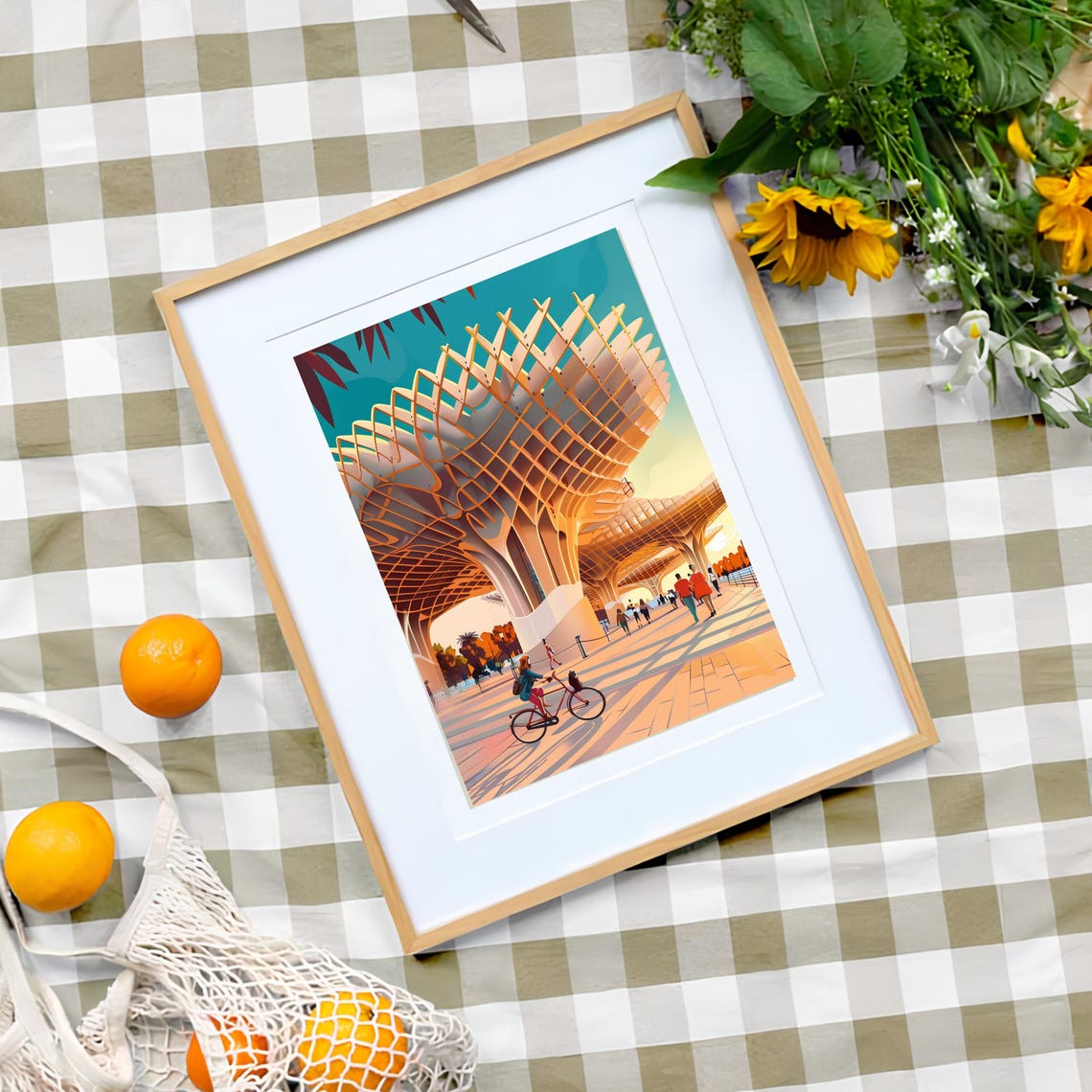 Seville Print Sevilla Illustration Las Setas Print Seville Mushroom Print Spain Travel Poster Sevilla Poster Andalusia Print Seville Gift - Image 3