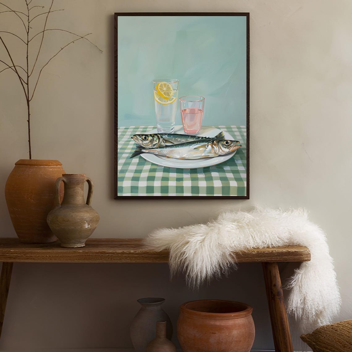 Sardines Still Life Vintage Kitchen Table Food Artwork Poster - Image 2