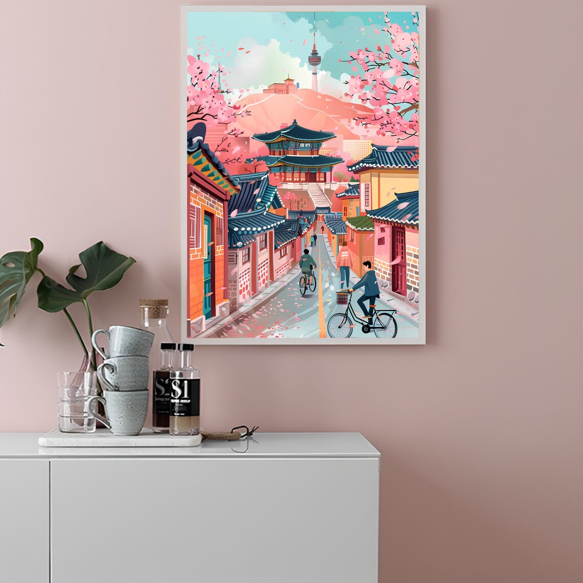 Seoul Illustration Travel Poster, South Korea Print - Image 2