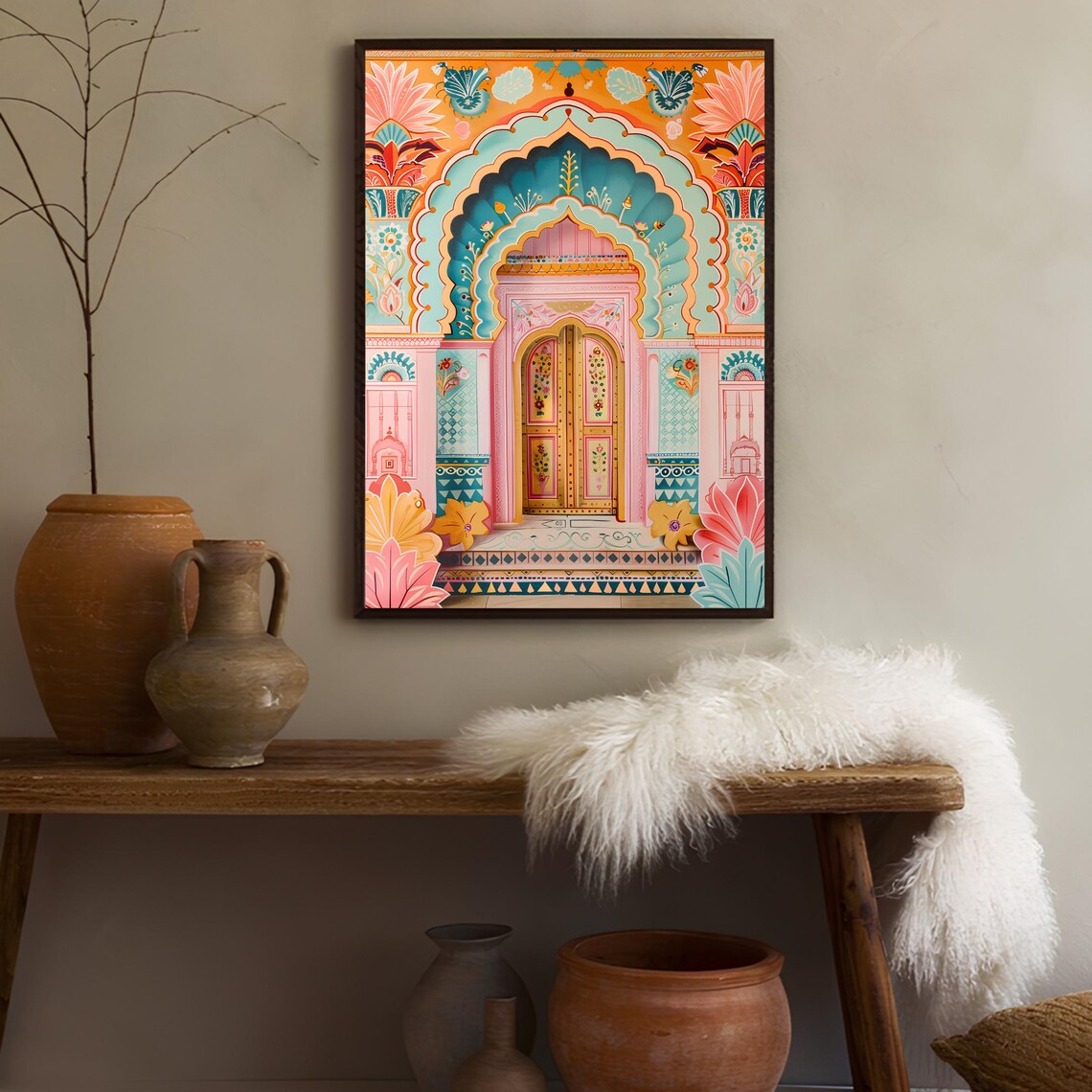 India Illustration, Jaipur Travel Poster Art Print - Image 2