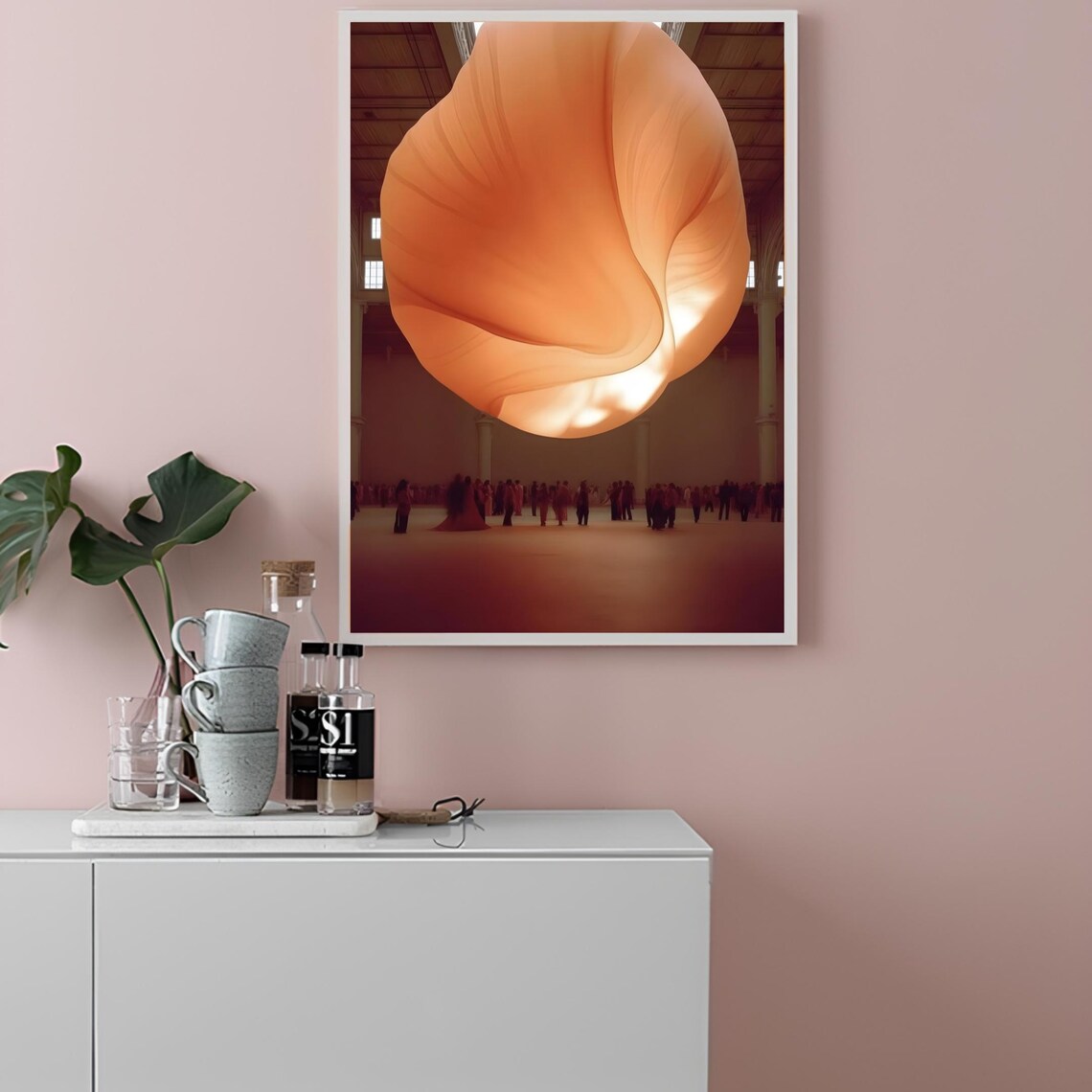 Glowing Orange Aura Sun Sculpture Gallery Exhibition Art Poster - Image 2