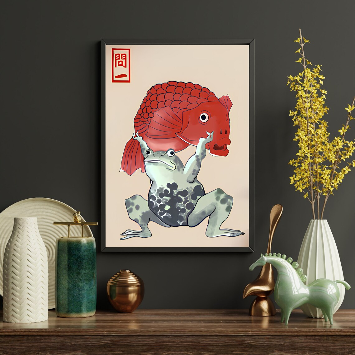 Japanese Frog Squat, Matsumoto Hoji Vintage Art Print - Image 2