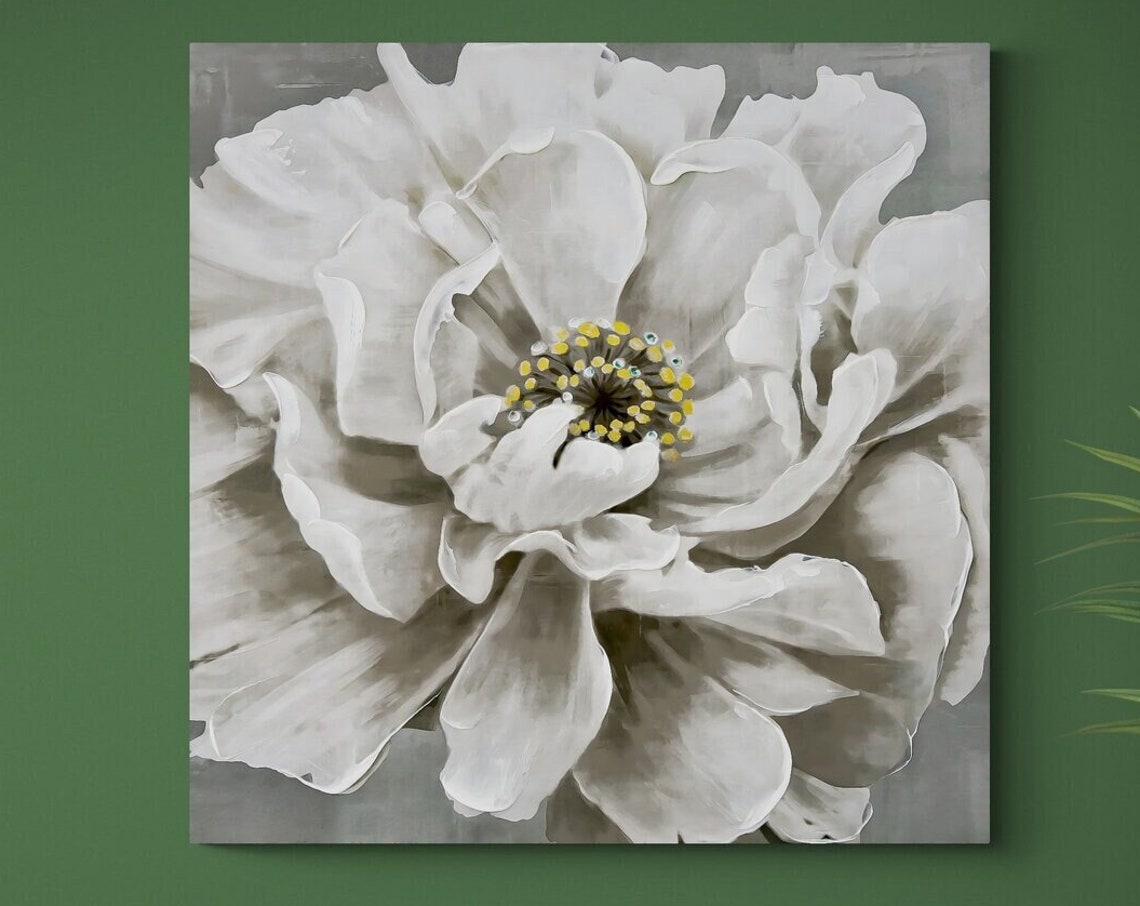 White Rose Bloom Soft Elegant Floral Minimalist Botanical Poster - Image 3